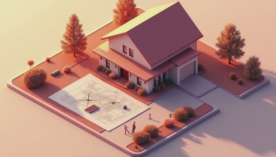 Illustration for hip roofed